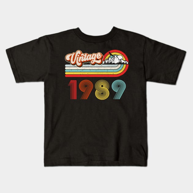 34 Year Old Birthday Vintage 1989 34th Birthday Kids T-Shirt by Sun68